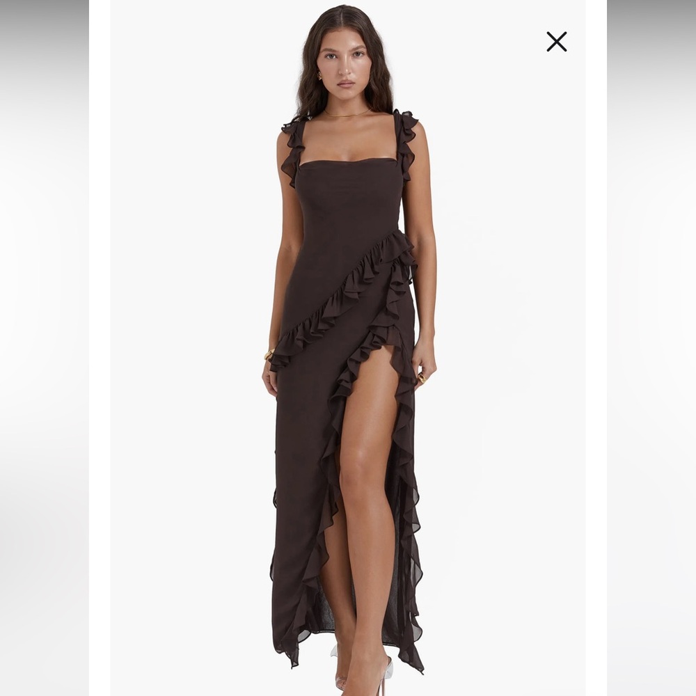 HOUSE OF CB Ariela Ruffle Side Slit Dress